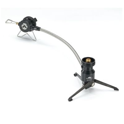 Butane Adapter Stand Type Remote Stove for Camping Backpacking Butane Gas Fuel Canister w/Hose Z23-VC (Black)