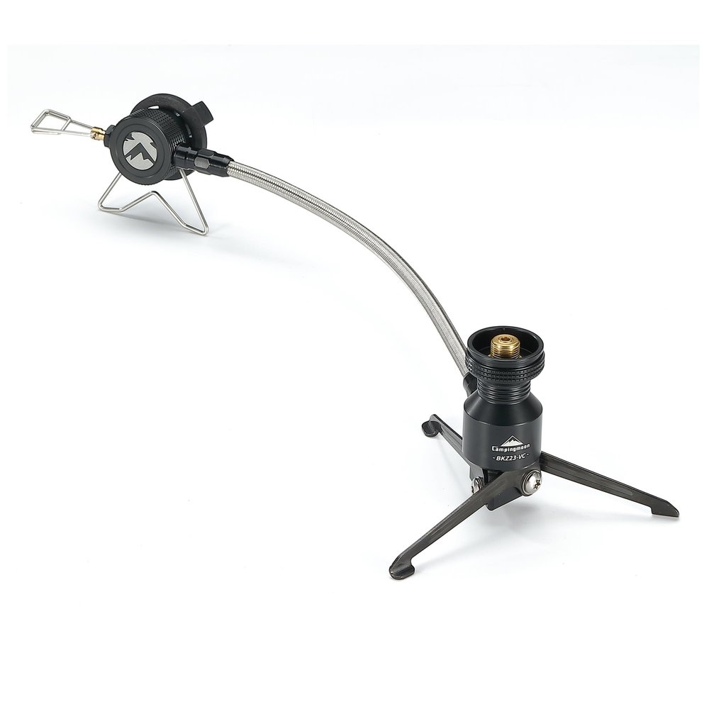 Butane Adapter Stand Type Remote Stove for Camping Backpacking Butane Gas Fuel Canister w/Hose Z23-VC (Black)