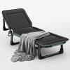XGQXZWC Folding Camping Cot, Portable Foldable Bed for Adults, Folding Bed with Blanket, Portable Folding Bed with 4 Gears Adjustable, Easily Bear 150KG, for Travel Outdoor Home Office(Black) view 1