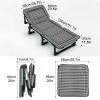 XGQXZWC Folding Camping Cot, Portable Foldable Bed for Adults, Folding Bed with Blanket, Portable Folding Bed with 4 Gears Adjustable, Easily Bear 150KG, for Travel Outdoor Home Office(Black) view 2