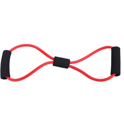 8 Shaped Tension Band, Resistance Stretch Rubber Band Training Rope Tube Strength Training Equipment Workout Fitness Exercise for Yoga Gym (Red)