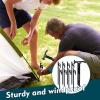 NIOSAVM Heavy Duty Tent Stakes with Hammer - 8pcs 9.8" Carbon Steel Camping Stakes & 11" Mallet, Windproof Stakes for Beach/Rocky Ground, Includes Storage Bag & Anti-Rust Protective Caps view 4
