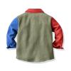 Kids Little Boys Baby Corduroy Button Down Shirts Toddler Long Sleeve Retro Shacket Jacket Top Fall (Blue, 3-4 Years) view 2