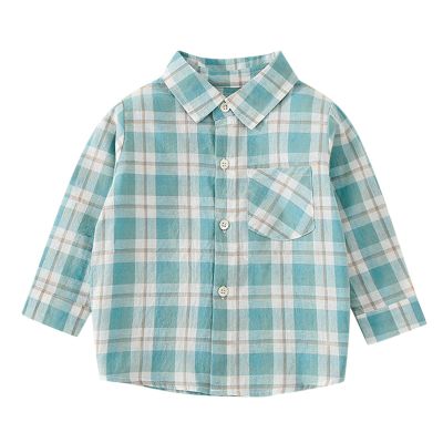 Baby Boys' and Toddler Long Sleeve Button Down Shirt Kid Cotton Plaid Shirt Boys Western Toddler (Green, 6-12 Months)