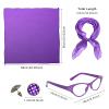 Zwirelz 1950s Poodle Skirt Costume Outfit for Women 4 Pcs 50s Vintage High Waist Swing A-Line Skirt Scarf Eyeglasses Earrings view 3