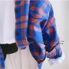 Toddler Flannel Shirt Jacket Plaid Long Sleeve Lapel Button Down Shacket Little Kids Boys Fall (Blue, 18-24 Months) view 3