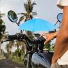 2Pcs Phone Sunshade Phone Umbrella, 2024 New Phone Umbrella UV Protection, Mini Phone Umbrella Clip, Smartphone Sun Shade Cover for Outdoor Motorbike Riding or Cycling (Blue) view 2
