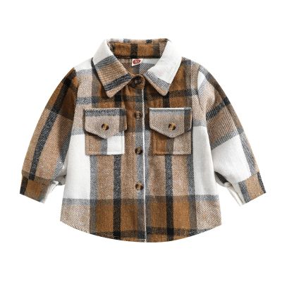 Baby & Toddler Button Down Shirt Kid Flannel Shirt Plaid Shirt Boys Western Shirts Long Sleeve Baby (A, 6-12 Months)
