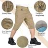 Ymosrh Men's Casual Tactical Cargo Shorts - Lightweight Quick Dry Breathable Hiking Fishing Shorts (L, Khaki) view 2
