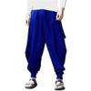 QOAAIE Men's Drawstring Hippie Harem Pants Loose Elastic Waist Drop Crotch Trousers Retro Stretchy Lounge Pants (Dark Blue2,4X-Large) view 1
