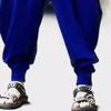 QOAAIE Men's Drawstring Hippie Harem Pants Loose Elastic Waist Drop Crotch Trousers Retro Stretchy Lounge Pants (Dark Blue2,4X-Large) view 4