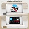 Chewtoyo Valet Tray for Men with 4 Compartments, Faux Leather Multifunctional Desk Organizer Tray, Desktop Stationery Storage Box for Watches, Wallets, Cell Phones, Keys, and Jewelry view 3
