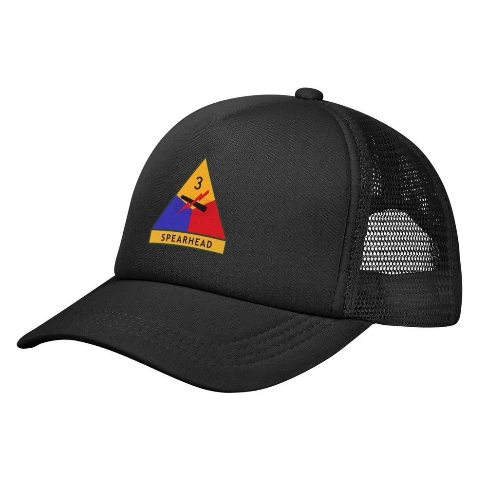 3rd Us Armored Division SSI Baseball Cap Women Men Mesh Sun Hat Adjustable Trucker Hats Caps Black