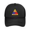 3rd Us Armored Division SSI Baseball Cap Women Men Mesh Sun Hat Adjustable Trucker Hats Caps Black view 2