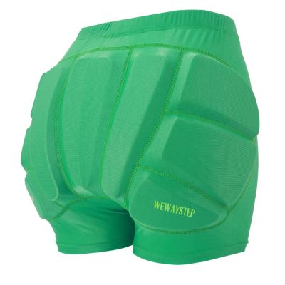 Kids Hip Padded Shorts for Skating, Youth Protection Pads Figure Skating Shorts Crash Butt Pads for Tailbone (Green, X-Small)