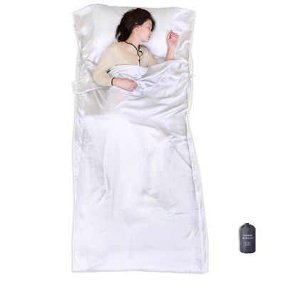 Exermil 100% Silk Sleep Sack with Zippers on 3 Sides, 87x43 Large Sleeping Liners for Hotels, Travel & Camping, Multifunctional Travel Sheets (Unzipped:87x87) for Adults, Lightweight, All Seasons