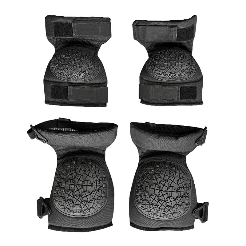 Adjustable Black Knee Brace Elbow Brace Set Tactical Protective Equipment for Outdoor Training Mountaineering