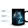 Hyturtle Personalized Wolf Mug - Christmas Birthday Gifts For Wolf Lovers - Wolves Gifts for Girls Men Women - Wolves Lover Gifts for Wild Animal Lovers Custom Name 11oz Black Ceramic Coffee Tea Cup view 3