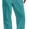 QOAAIE Men's Drawstring Linen Pants Loose Casual Summer Beach Trousers Lightweight Jogger Yoga Pants with Pockets (Cyan,X-Large) view 3