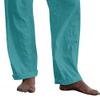 QOAAIE Men's Drawstring Linen Pants Loose Casual Summer Beach Trousers Lightweight Jogger Yoga Pants with Pockets (Cyan,X-Large) view 4