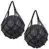 CREATCABIN 2Pcs Basketball Net Bags Football Mesh Bag Polyester Storage Volleyball Rugby Sports Ball Holder Carry Bag Single Ball Carrier Equipment Bags Fit Ball No.3 4 5 for Hoop Black 55x22.5cm view 1