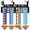 CREATCABIN Baton Twirling Medal Hanger Medal Holder Wall Mounted Frame Shelf Sports Gymnastics Medals Organizer Hooks Rack Gift for Gymnast Athlete Race Winner Medalist Women 11.4x5.1 Inch Black view 1