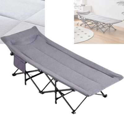 Folding Adults Camping Cot, Rollaway Guest Bed with Sponge Mattress for Indoor Outdoor Heavy-Duty Supports 275lbs Sturdy Steel Frame, Soft and Comfortable