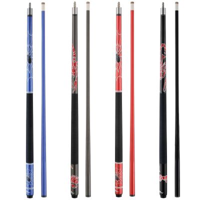 HMQQ 58" 2-Piece Fiberglass Graphite Composite Billiard Pool Cue Sticks (Several Colors Available, Weight from 19oz) (Set of 4)