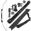 ZSHJGJR 58" Folding Bow Tactical Survival Bow 35lbs with Aluminum Alloy Riser Archery Longbow Recurve Bow Right/Left Hand for Hunting Target Shooting (Black) view 1