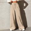 Flare Sweatpants Women Baggy Wide Leg Pants Casual Comfy High Waisted Y2k Lightweight Joggers With Pockets Loose Fit Drawstring Winter 2024 Straight Leg Lounge Pants view 2