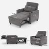 Chair Bed Convertible Chair 3-in-1 Pull Out Sleeper with USB Ports, Anti-Scratch and Wear-Resistant Armchair Bed Sleeper for Living Room Furniture(Tech Cloth, Dark Gray) view 1