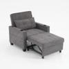 Chair Bed Convertible Chair 3-in-1 Pull Out Sleeper with USB Ports, Anti-Scratch and Wear-Resistant Armchair Bed Sleeper for Living Room Furniture(Tech Cloth, Dark Gray) view 2