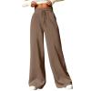 Flare Women's Baggy High Waisted Joggers - Lightweight, Comfy, Wide Leg, Straight Leg, Lounge Sweatpants with Pockets, Drawstring, Winter Pants 2024 view 1