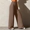 Flare Women's Baggy High Waisted Joggers - Lightweight, Comfy, Wide Leg, Straight Leg, Lounge Sweatpants with Pockets, Drawstring, Winter Pants 2024 view 3