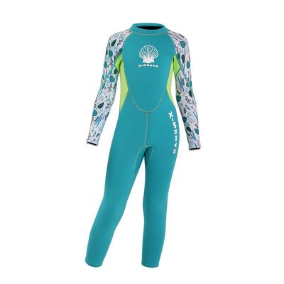 Wetsuit for Kids Boys Girls Chloroprene Rubber+Nylon Thermal Swimsuit Fullsuit Wet Suits Long Sleeve for Toddler Child Junior Youth Swimming, Diving, Surfing (Green,Small)