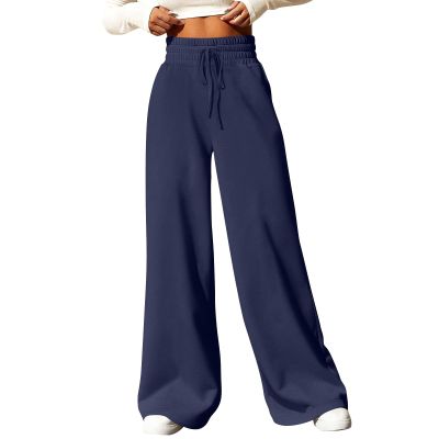 Flare Sweatpants Women Baggy Wide Leg Casual Comfy High Waisted Y2k Lightweight Joggers With Pockets Loose Fit Drawstring Winter 2024 Straight Leg Lounge Pants