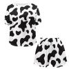 Flaishyardaw Cow Print Pajamas Women Plus Size Loungewear for Women Short Sleeve Lounge Set Soft Comfy Stretch Casual Pj Crew Neck Shirt and Shorts with Pocket Jogging Leisure Wear Daily Wear 2XL view 4