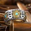 Five Emperors Coin Ring, Feng Shui Ring for Men, 925 Sterling Silver Lucky Amulet Rings, Positive Energy Adjustable Good Luck Rings for Protecting Wealth (B) view 2