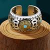 Five Emperors Coin Ring, Feng Shui Ring for Men, 925 Sterling Silver Lucky Amulet Rings, Positive Energy Adjustable Good Luck Rings for Protecting Wealth (B) view 3