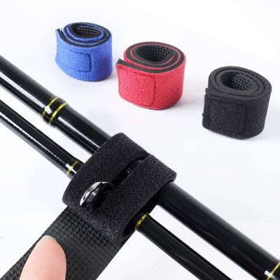 AKOAK 3 Pcs Fishing Rod Wrap Strap, Fishing Rod Ties Stretchy Rod Holder for Fishing Gear and Equipment, Fishing Rod Elastic Ties for Casting Rods, Spinning Rods and Fly RodsBlue/Black/Red