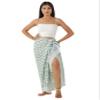 100% Cotton Sarong Coverup for Women Indian Hand Block Print Swimsuit Pareo Wrap Skirt Beach Bikini Cover Up Long (73" x 43") view 2