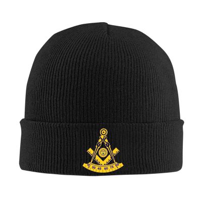BUECDHYEI Freemason Past Master Adult Knitted Hat Beanie Winter Warm Skull Hat - Men Women Black