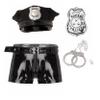Shinsto Mens Sexy Policeman Halloween Cosplay Costume Patent Leather Zipper Boxer Shorts Underwear Black Medium view 1