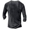 DMOYALA Mens Henley Shirts Flag USA Grey Graphic Printed Long Sleeve Pullover Shirts 8Pcs Buttons Up Vintage V Neck Trendy Fall Hippie Streetwear Tees Top view 2