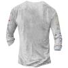 DMOYALA Mens Henley Shirts Cross Painting Graphic Printed Long Sleeve Pullover Shirts 8Pcs Buttons Up Vintage V Neck Trendy Fall Hippie Streetwear Tees Top S view 2