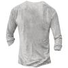 DMOYALA Mens Henley Shirts Wolf Black White Graphic Printed Long Sleeve Pullover Shirts 8Pcs Buttons Up Vintage V Neck Trendy Fall Hippie Streetwear Tees Top view 2