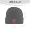 in This Family No One Fights Alone Breast Cancer Awareness Adult Knitted Hat Beanie Winter Warm Skull Hat - Men Women Deep Heather view 2