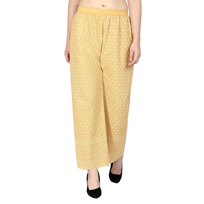Goggian Women's Skinny Fit Cotton Palazzo (US, Alpha, Large, Regular, Regular, Skin)