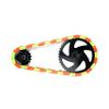 Insane Chains Bicycle Chain Cover  Protects Your Clothing Against Chain Lube and Adds Style - Easy Installation  No Tools Required  Single-Speed or Fixed-Gear Bikes Only (Green-Orange, Adult) view 1
