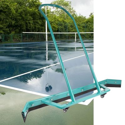 YXXSDP Portable Floor Water Remover Squeegee Broom, Professional Quick Clearing Tennis Court Squeegee Rain Shuttle, Basketball Court/Parking Lot Sweep Tennis Brush Tool(Green)